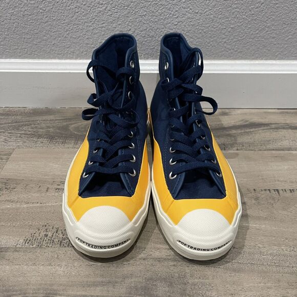 Converse Shoes Size 8 Mens Navy Yellow Pop Trading Jack Purcell Pro HighCompany - Picture 2 of 12